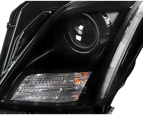 ZMAUTOPARTS LED DRL PROJECTOR FARECTRAMPS DE PRONTO BLACK com luzes DRL de 6 LED azul para 2013-2017 Cadillac XTS
