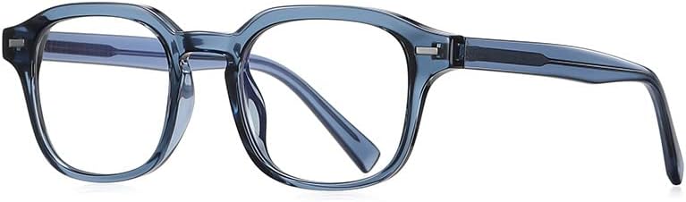 Óculos de leitura quadrada do resio para homens retro tr90 leitores feitos à mão transparente azul