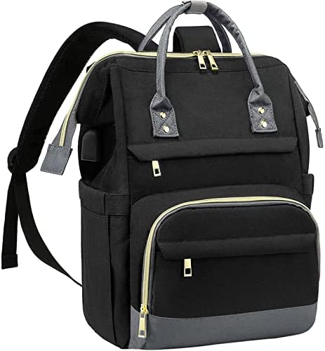 Purse de mochila para laptop para homens, homens de enfermagem de mochila de 15,6/17 polegadas para o trabalho, bolsa à prova d'água com porta de carregamento USB