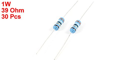 UXCELL A14051000UX0270 PARTE AXIAL DE 30 PARTE AXIAL 1% Resistor de filme de metal, 39 ohm 1w