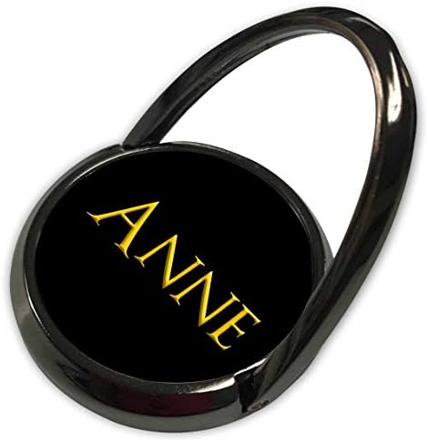 3drose Alexis Design - Nomes femininos populares nos EUA - Anne Popular Lady Name na América. Amarelo em charme preto - anel de