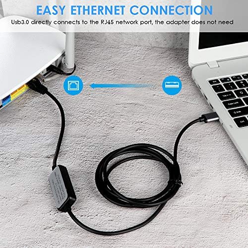 Moyina USB3.0 a RJ45 Gigabit Ethernet Cable para Switch, Router, Gateway, Modem com MacBook, Windows, Chromebook,