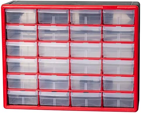 Akro-Mils 10124, 24 gavetas peças de plástico hardware de armazenamento e armário de artesanato, 20 polegadas W x