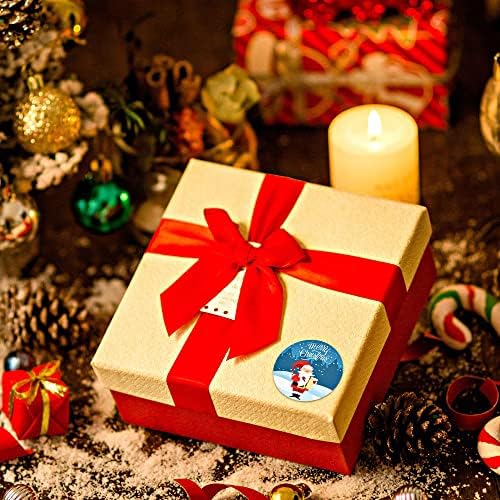 Mtytot 1000 peças adesivo de Natal para envelope, adesivo redondo de 1 redondo de Natal, 8 projeta a decoração de natal decoração de