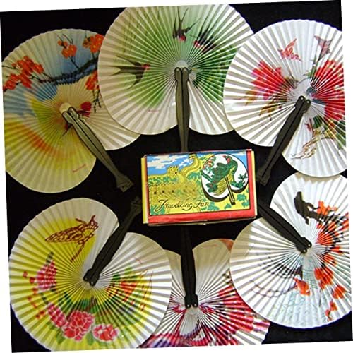 PretyZoom 24 PCs Vintage Fan Pattern Padrive Party Classic Accordeion Favor Shaped For Gifts Fãs Random Chineses Random Produto