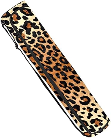 Bolsa de tapete de ioga ratgdn, padrão de leopardo Exercício de ioga transportadora de tape