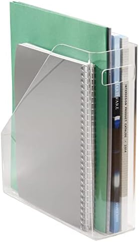 MDESIGN PLÁSTICO SLIM VERTICAL PASTER Storage Organizer Bin With Handle - Hold Toard Notebooks, Binchers, Envelopes,