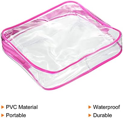 Bolsa de higiene pessoal clara do tamanho de Patikil, bolsa de maquiagem transparente de PVC com zíper para viagens