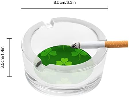 Cinzelos para cigarros St. Patrick's Day deixa a bandeja de cinzas de vidro de cristal que fumam portador de cinzas para a mesa de