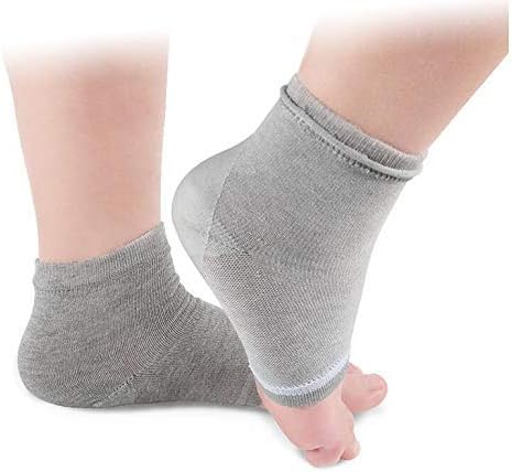 Dr.Pedi hidratante meias de calcanhar para mangas de calcanhar rachadas creme para os pés para meias de gel de pés rachados seco cinza