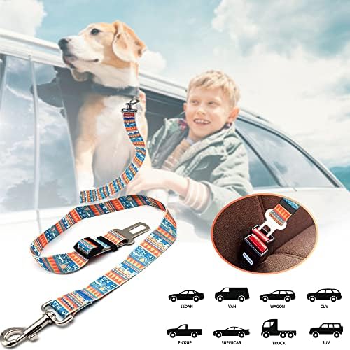 Cinto de segurança de cachorro lasocuhoo, cinto de segurança ajustável para carro, tecido de nylon coto