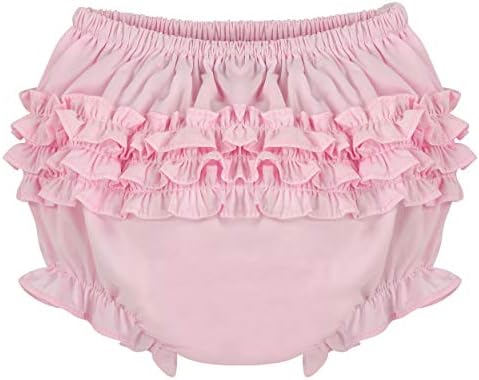 Butrif Boutique Baby Ruffle Panty Capas para meninas - Bloomers de bebê clássicos para meninas - capa de fralda branca/rosa