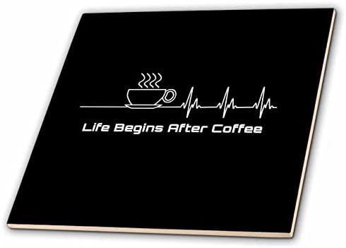 O design de bebedores de café engraçado 3drose, mostrando a vida após o café. - Azulejos