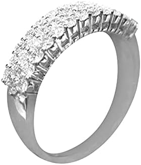 Anéis de casamento e noivado para mulheres anel de anel de anel simples Pavé Fashions de três mãos Jóias de cobre de zircão