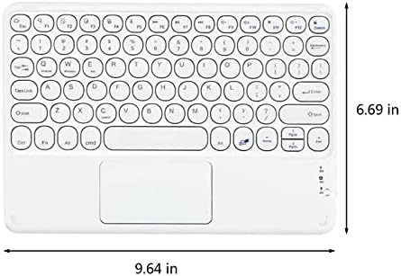 Teclado do teclado redondo do teclado Bluetooth deLarsy Bluetooth Mini BT TECHADORES sem fio com touchpad para Android