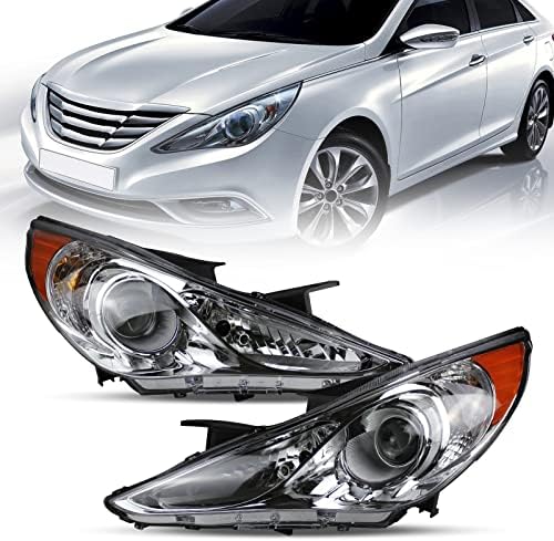 Montagem do farol Xifaer para 2011-2014 Hyundai Sonata, Lens Clear, 1 par de faróis, garantia de 1 ano