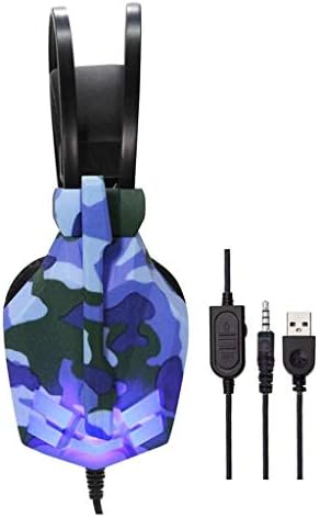 RAXINBANG fone de ouvido de camuflagem com fio, fones de ouvido, fone de ouvido para jogos para jogos de videogame, microfone