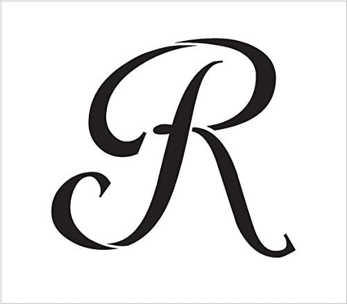 Estêncil gracioso de monograma - R - STCL1918 - Por Studior12…