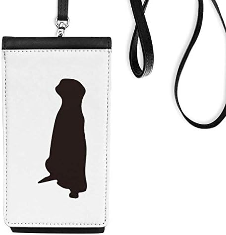 Black copher fofo animal retratar uma bolsa de carteira de telefonia pendurada bolsa preta bolso preto