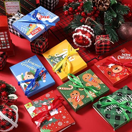 48 PCS Caixas de cartão de natal com 48 fita 48 adesivo Pequenas caixas de cartões presentes de natal