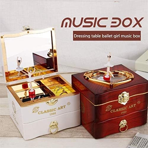 Emers requintada- caixa de música clássica dançarina rotativa bailarina piano box clowwwork jóias de jóias de plástico menina mão mecanismo