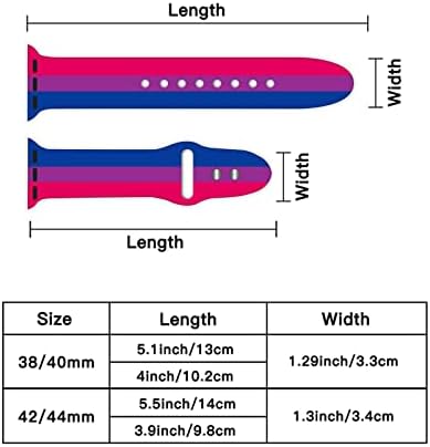 Bandas de relógio de orgulho LGBT compatíveis com Apple Watch 38mm 40mm 41mm 42mm 44mm 45mm Rainbow Silicone Wrists