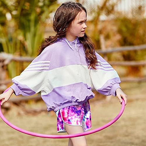 Zukocert 5 pacote shorts atléticos de garotas com cordão, shorts de golfinhos, shorts de corrida seca para meninas em 5-14 anos