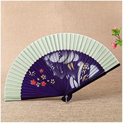 Lelamp pintada de spray de spray de dança fã dobrável ventilador handheld dança sakura bamboo fã decoração de casa de dança de