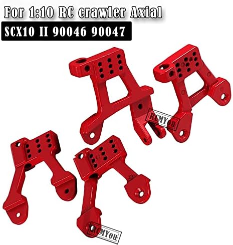 RCMYOU RC Torre de choque de choque Atualizações Parte para 1/10 SCX10 AXIAL II 90046 90047 CRAWLERS CURCH CARRO, 4pcs de alumínio traseira traseira RC Torre de choque de choque para cima