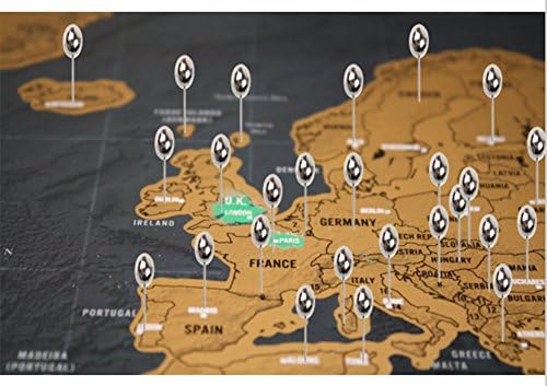 ANMIAO STAR 1/4 polegada mapa de mapa usados ​​para marcação, cabeça de agulha de cabeça inoxidável de cabeça plástica Pinos