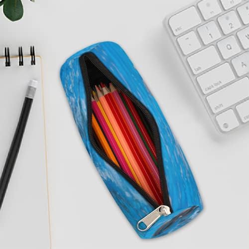 Cute Ocean Animal Dolphin Lápis Case Pen Bag Solder, Sea Theme Zipper Lápis Bolsa de lápis portátil Cosmético Organizador