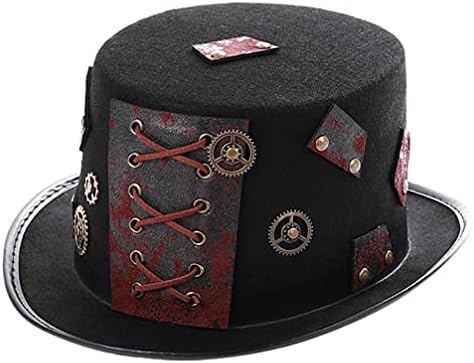 Valiclud Acessórios para cabelos vintage Goth Men Men Dress Hats Hat Hat Decorative Style Punk Hat Halloween Capata -cocar de cocar