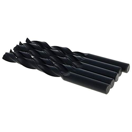 Heyiarbeit Round Shank Twist Drill Bit, 11 mm DIA HSS-9341 Twist Drill Bit, Black Drill Bit Drilling Tool, 5 PCs