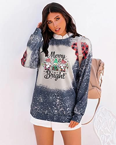 Moletom de Natal de Kimsoong para mulheres Melins Sweatshirt brilhante Christmas Camisas de férias Sweater Pullover Top Top