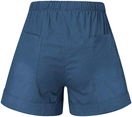 Womens Fyfy Drawstring Casual Cintura Shorts bolos de bolso Summer praia de bermuda leve