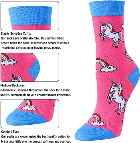 Meias de meninas zmart meias engraçadas para crianças unicorn meias meias animais garotas garotas bote box 2-15 anos