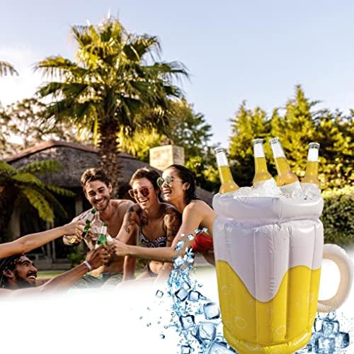 Yakyamgi Top Race 17,5 Cooler inflável, refrigerador de cerveja para festas, suprimentos para festas de luau para adultos decorações de festas de verão, caneca inflável de cerveja para festas na piscina de praia, refrigerador de bar inflável