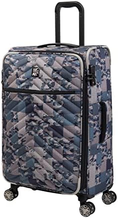 Britbag iluder 28 Softside Checked 8 Wheel Expandable Spinner Set, Camo azul legal