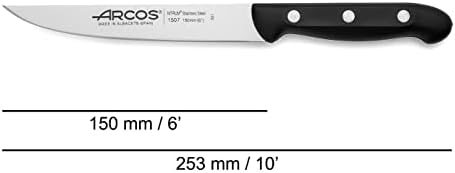 Arcos Conjunto de faca de cozinha de quatro peças. 3 facas de chef e 1 tesoura de aço inoxidável e alça de poli -reimetileno