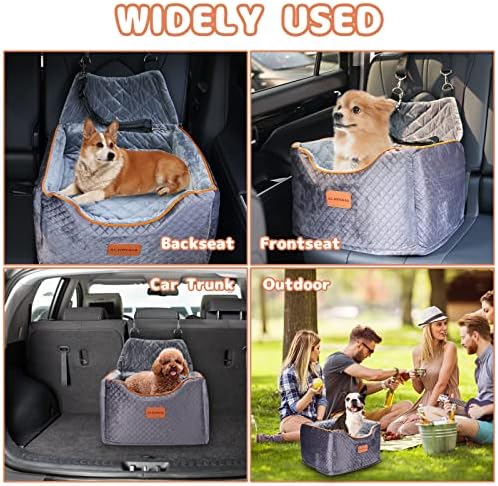 Alfatok Memory Foam Booster Dog Cot Seate com tampa removível lavável, assento elevado para carros de estimação, assentos