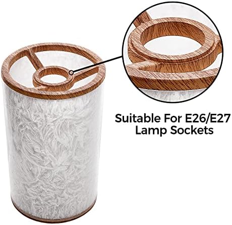 Jasminer lamp Shade resina dura barril de textura de mármore para lâmpadas de mesa e piso 5.8x5.8x9 polegadas brancas
