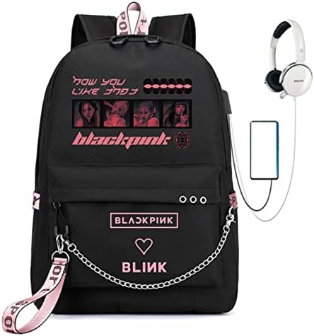 Cusalboy Kpop Backpack Lisa Rose Jisoo Jennie Color Photo Computador Backpack FashionTravel Trabalho de negócios Backpack