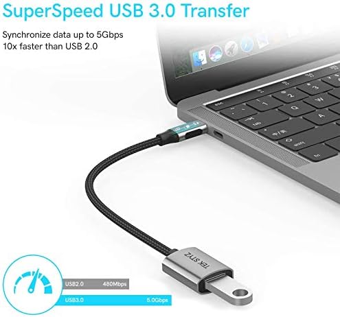 TEK STYZ USB-C USB 3.0 Adaptador compatível com Motorola Moto Z Play Droid OTG Tipo-C/PD Male USB 3.0 Feminino Conversor.