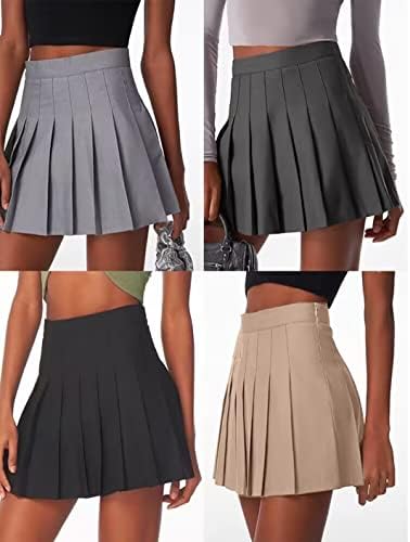 Mini-saia plissada Saias de tênis de cintura alta Skorts For Women Girls Salia de torcer de uniforme escolar com shorts,