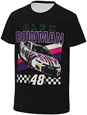 ASFRSH Alex Bowman 48 camisa para menina adolescente e garoto impressão curta Camiseta de camisa atlética Classic Classic Camiseta