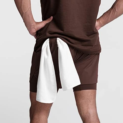 Diotsr Mens 2 em 1 Execução de shorts para homens shorts leves de treinamento rápido de ginástica seca com bolso do