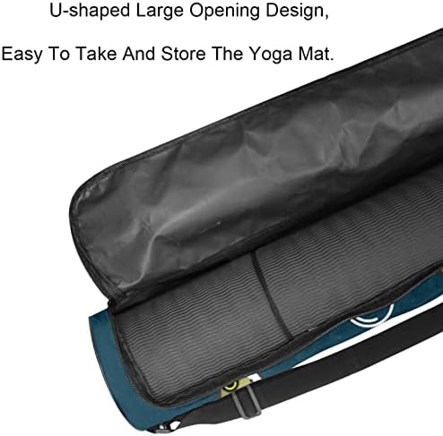 Exercício ioga tapete de transporte de bolsa transportadora com alça de ombro peixe walleye, 6,7x33.9in/17x86 cm