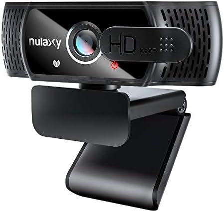 Nulaxy USB webcam com microfone, webcam HD 1080p com cobertura de privacidade para desktop para PC para laptop, correção de luz HD, câmera da web para chamadas de vídeo, aulas on -line, skype, zoom, faceTime, TV inteligente