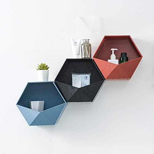 Estilo nórdico de estilo nórdico combinação criativa de parede de parede quarto quarto banheiro banheiro hexagonal rack