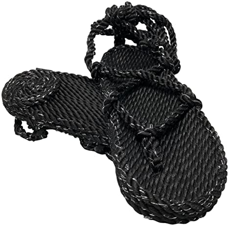 Estado de Mente Nomádico Romano Sandália - sapato de corda artesanal - 5 pontos de ajuste - cadarços intercambiáveis ​​- lavável